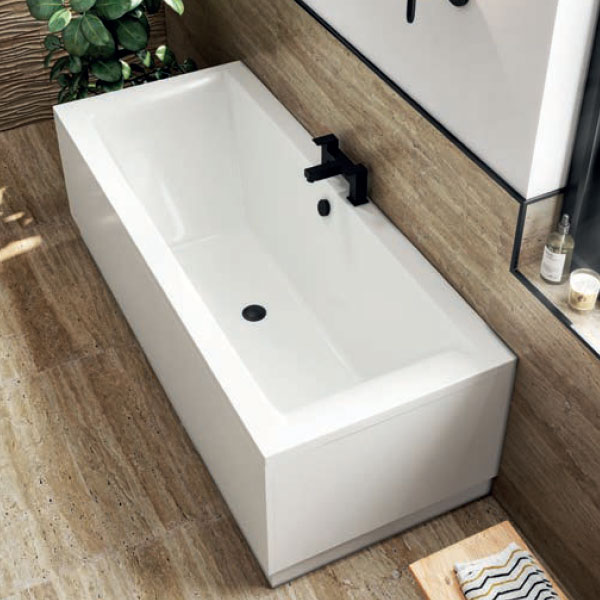Lisna Waters Vegas 1700mm x 800mm Double Ended Small Freestanding Bath With  Tap Ledge