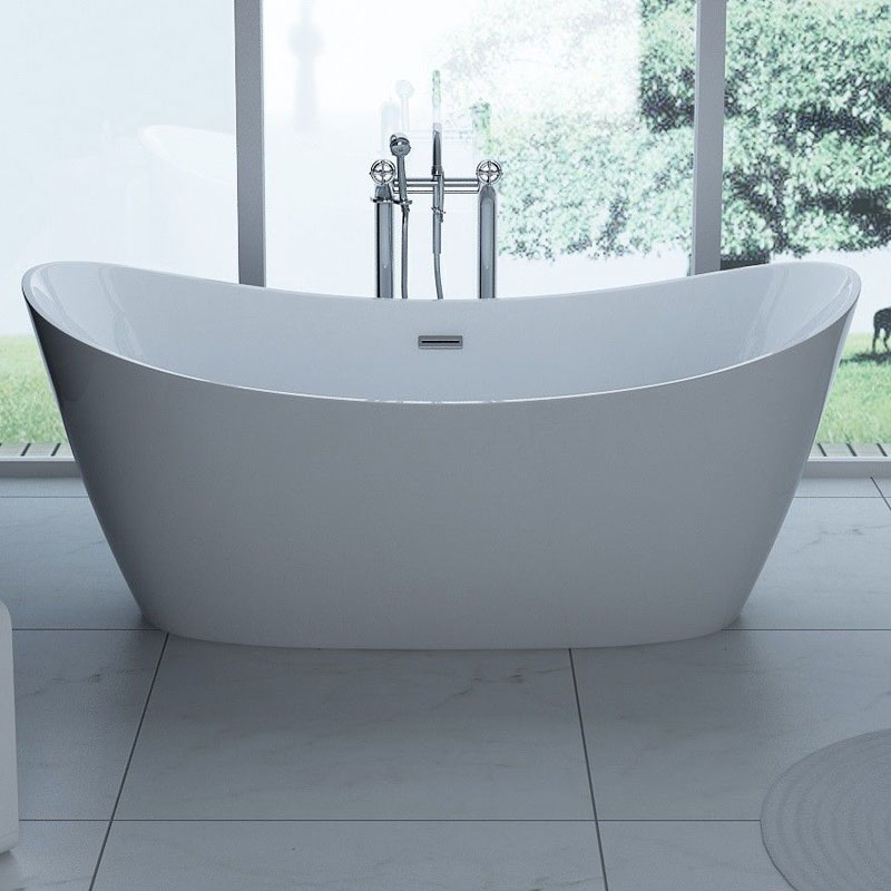 Freestanding Luxury Bath 1700 Modern Double Slipper White ...