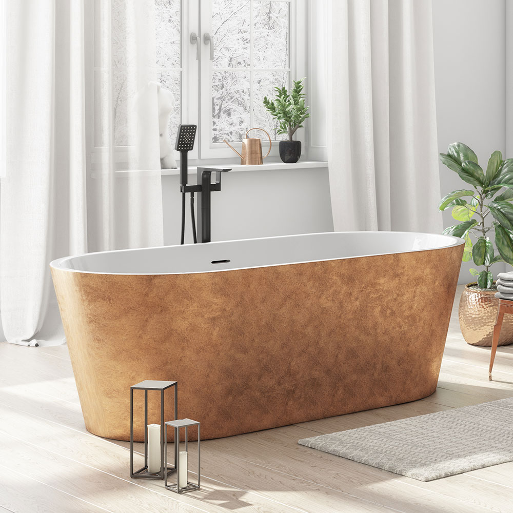 Copper deals freestanding bath