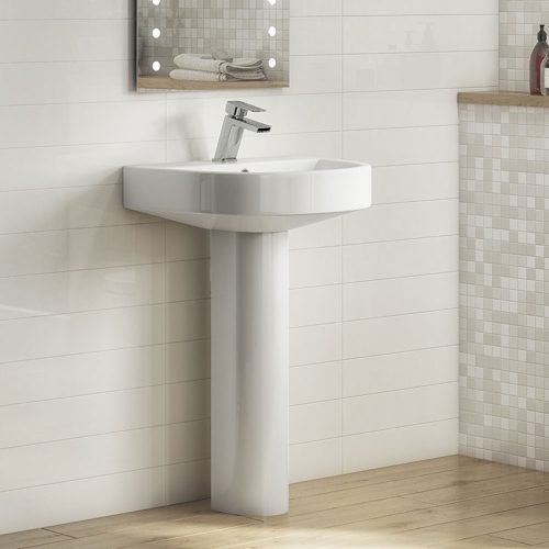 Arley Bijou 500mm Basin & Pedestal (White) - Bathshop321