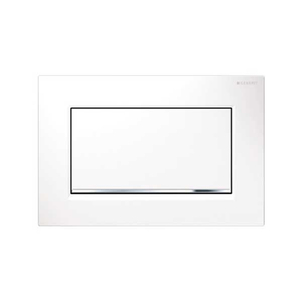 Geberit Sigma30 Single Flush Plate (White Gloss) White Chrome