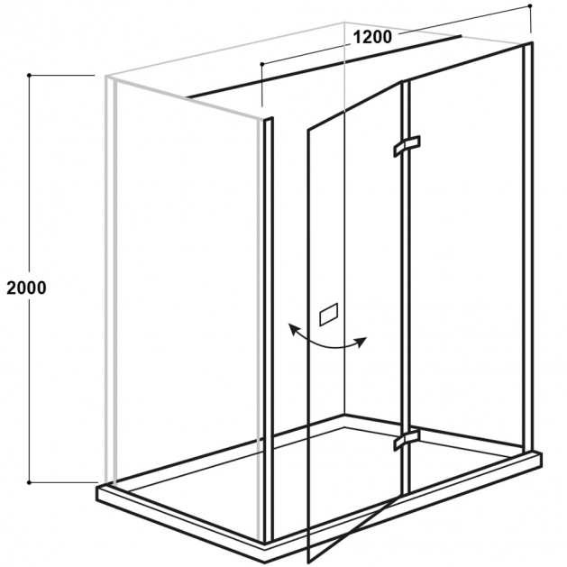 Right Hand Hinged Shower Enclosure - Kaso 8 Star by Voda Design (8mm ...