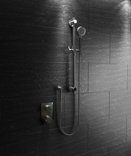 Round Thermostatic Shower Set W Adjustable Rail