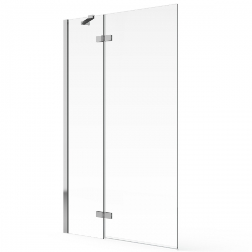 Aqualux 6mm 2-Pnl Hinged Bathscreen 1500x1000 Chrome