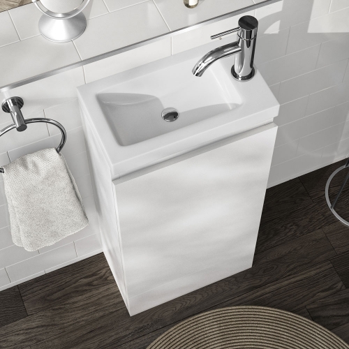 Waterproof 400mm White Vanity Unit with Basin