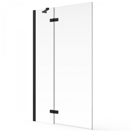 Aqualux 6mm 2 Panel Hinged Bath Screen 1500x1000 Black