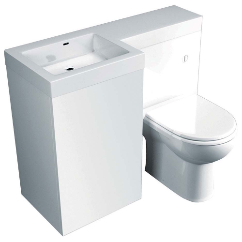 White Gloss Furniture Run 1000mm Left Hand or Right Hand Basin