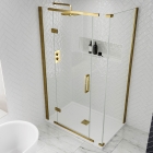 1700 x 800mm Brass Inline 2 Sided Shower Enclosure Hinged Door - 8mm