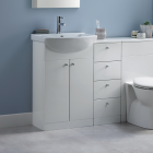 550mm Floor Standing Vanity Unit & 1TH Basin White - Karma By Voda Design