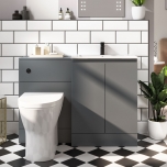 Matt Grey Waterproof Vanity & WC Unit (Toilet Not Included)