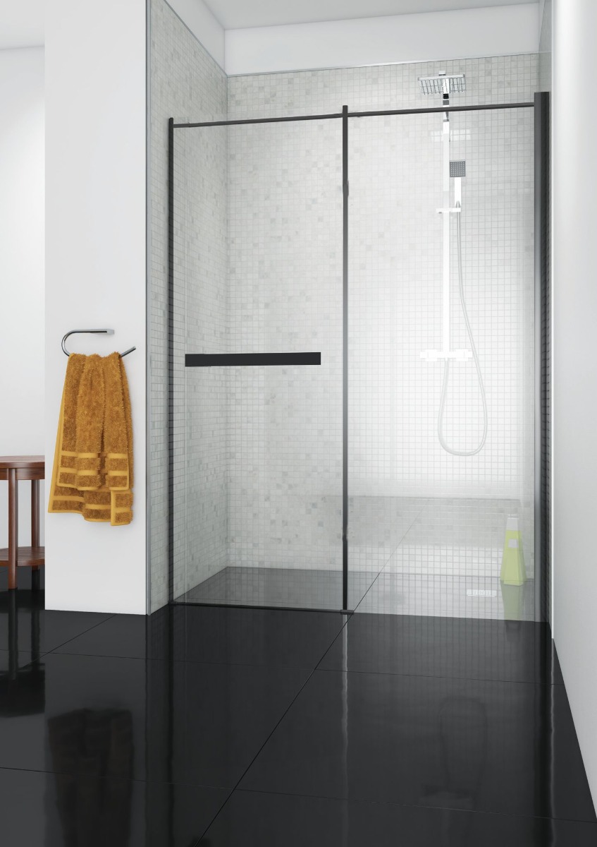 Helsinki Matt Black Premium 8mm Hinged Shower Enclosure